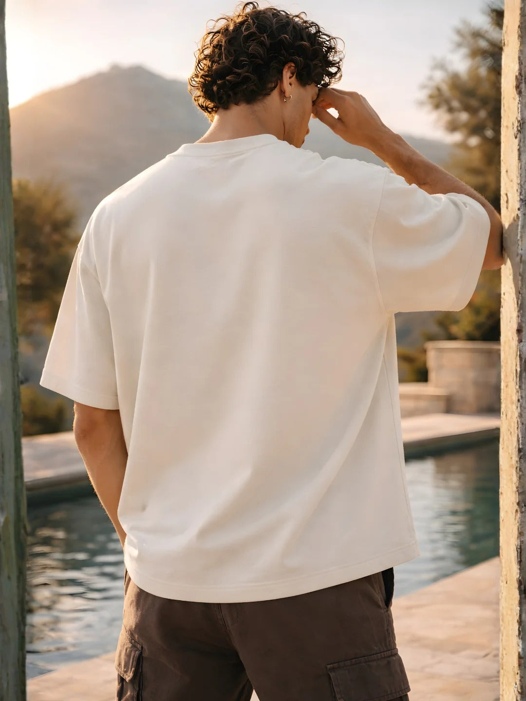 Pronks Men's Off White "Still Standing Strong" Oversized Cotton Graphic T-Shirt | Premium Vintage Printed Half Sleeve Round Neck Streetwear Tee